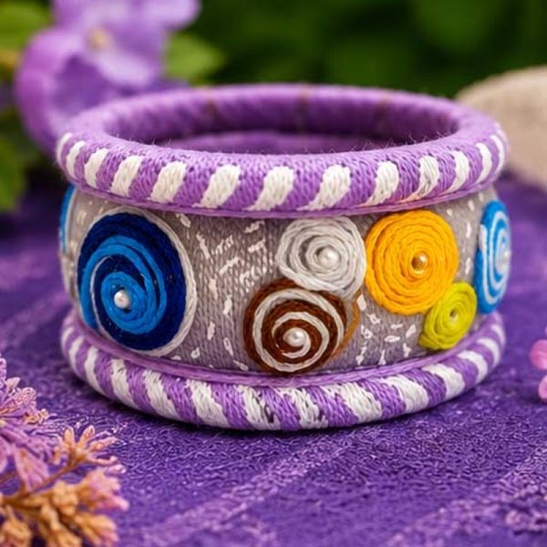 Hand Painted Starry Night Bangles Set | Handmade Elegance
