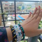 Black Floral Handcrafted Bangles with Gold Detailing
