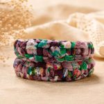 Purple & Teal Multicolour Textured Bangles