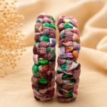 Purple & Teal Multicolour Textured Bangles - Image 3