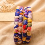 Lavender Multicolour Textured Bangles - Image 2