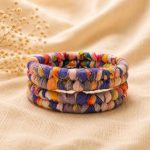 Lavender Multicolour Textured Bangles