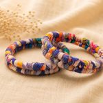 Lavender Multicolour Textured Bangles - Image 3