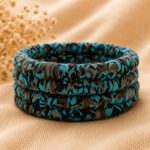 Teal & Black Textured Handcrafted Bangles