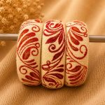 Ivory & Red Traditional Swirl Bangles - Image 2