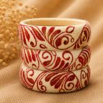 Ivory & Red Traditional Swirl Bangles